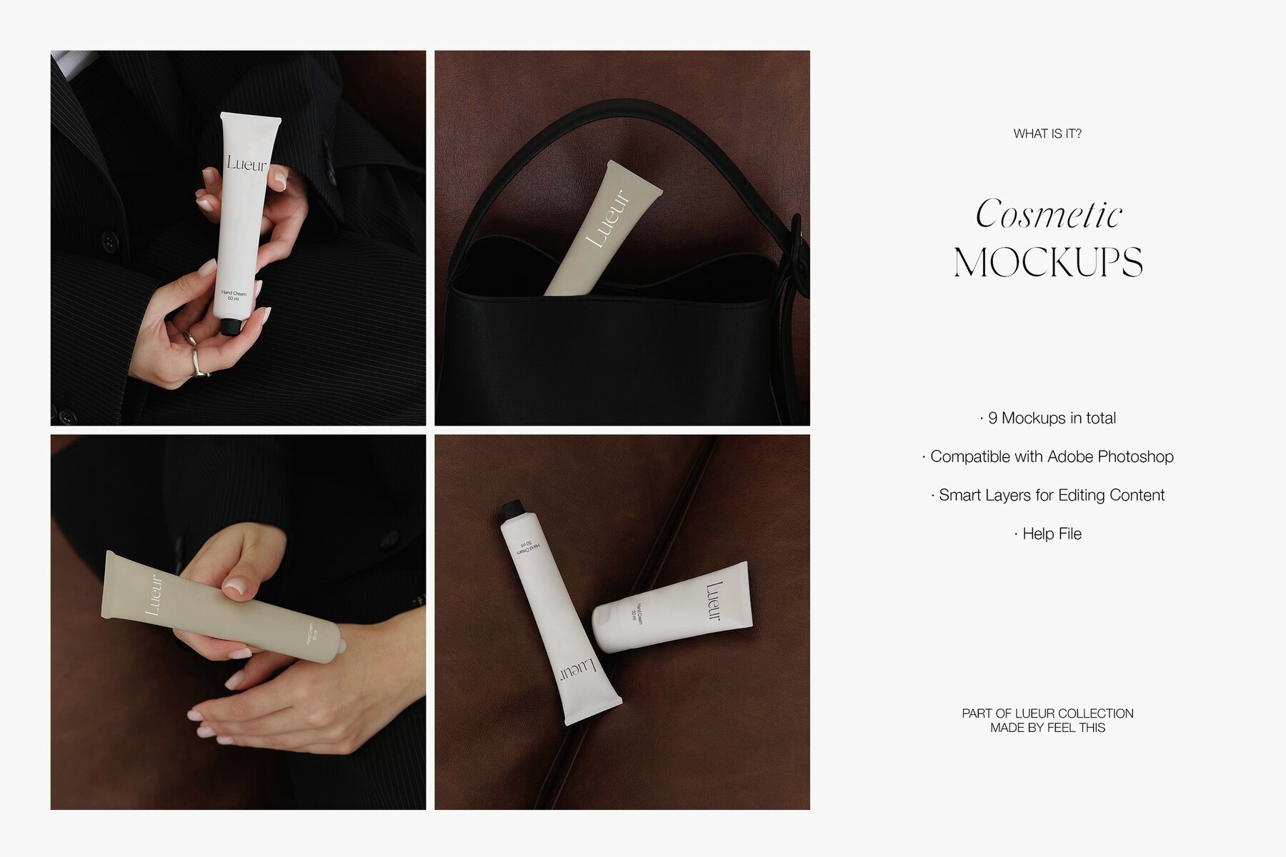 Hand Cream Tube and Cosmetic Bottle Mockups 2