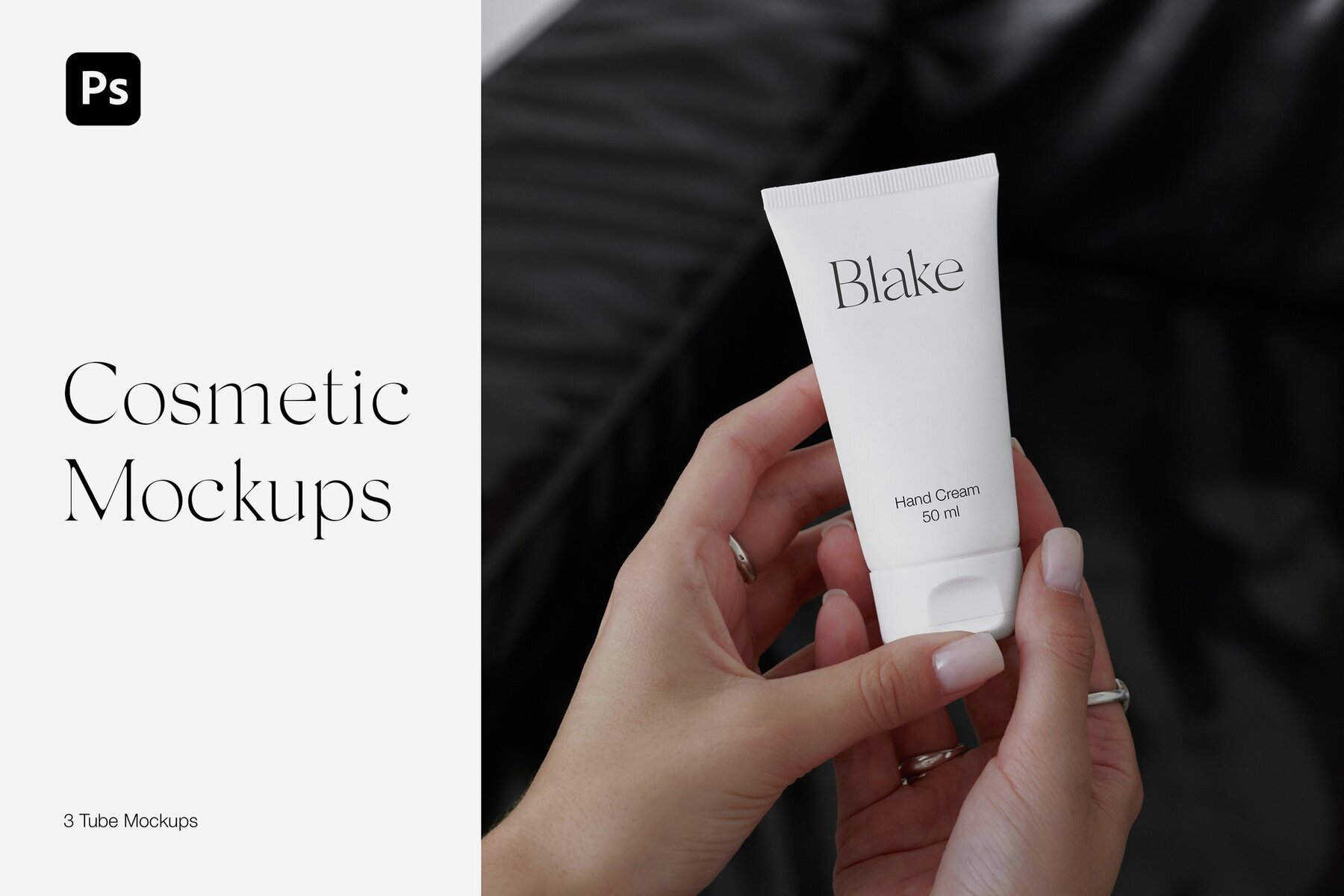Hand Cream Tube in Woman Hands Mockups 1