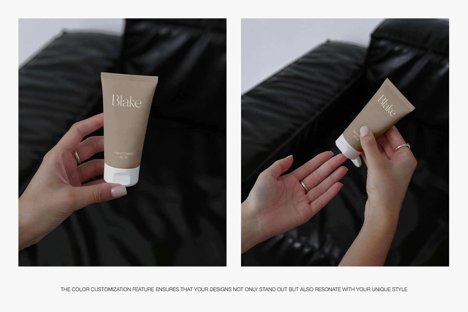 Hand Cream Tube in Woman Hands Mockups 3