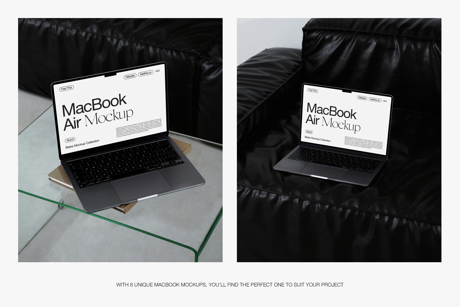 Realistic MacBook with Woman Hands Mockups 4