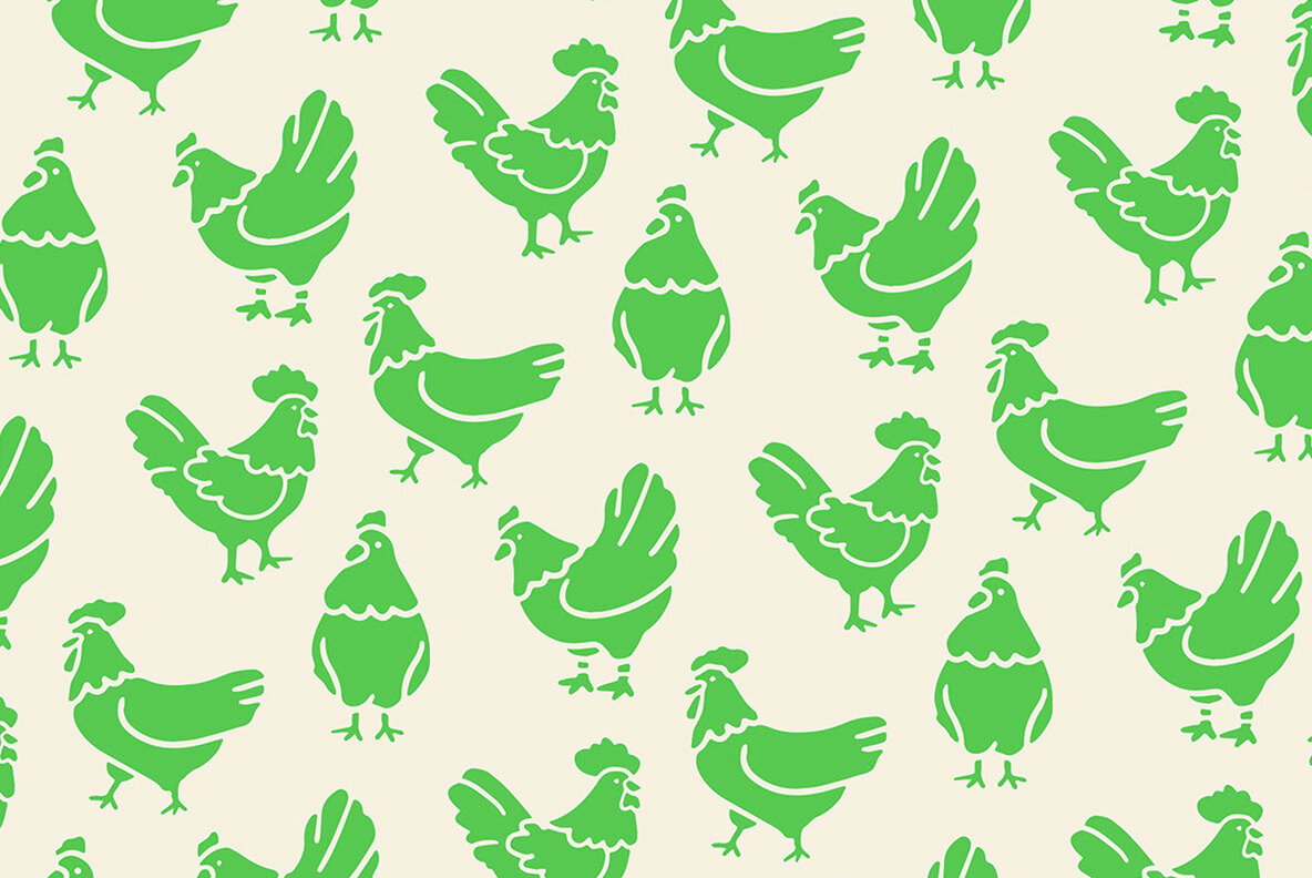 Farm Animals Linocut Clipart 9
