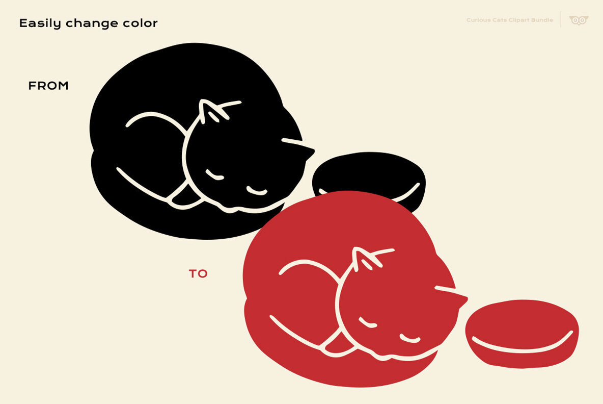 Curious Cats Clipart Bundle 2