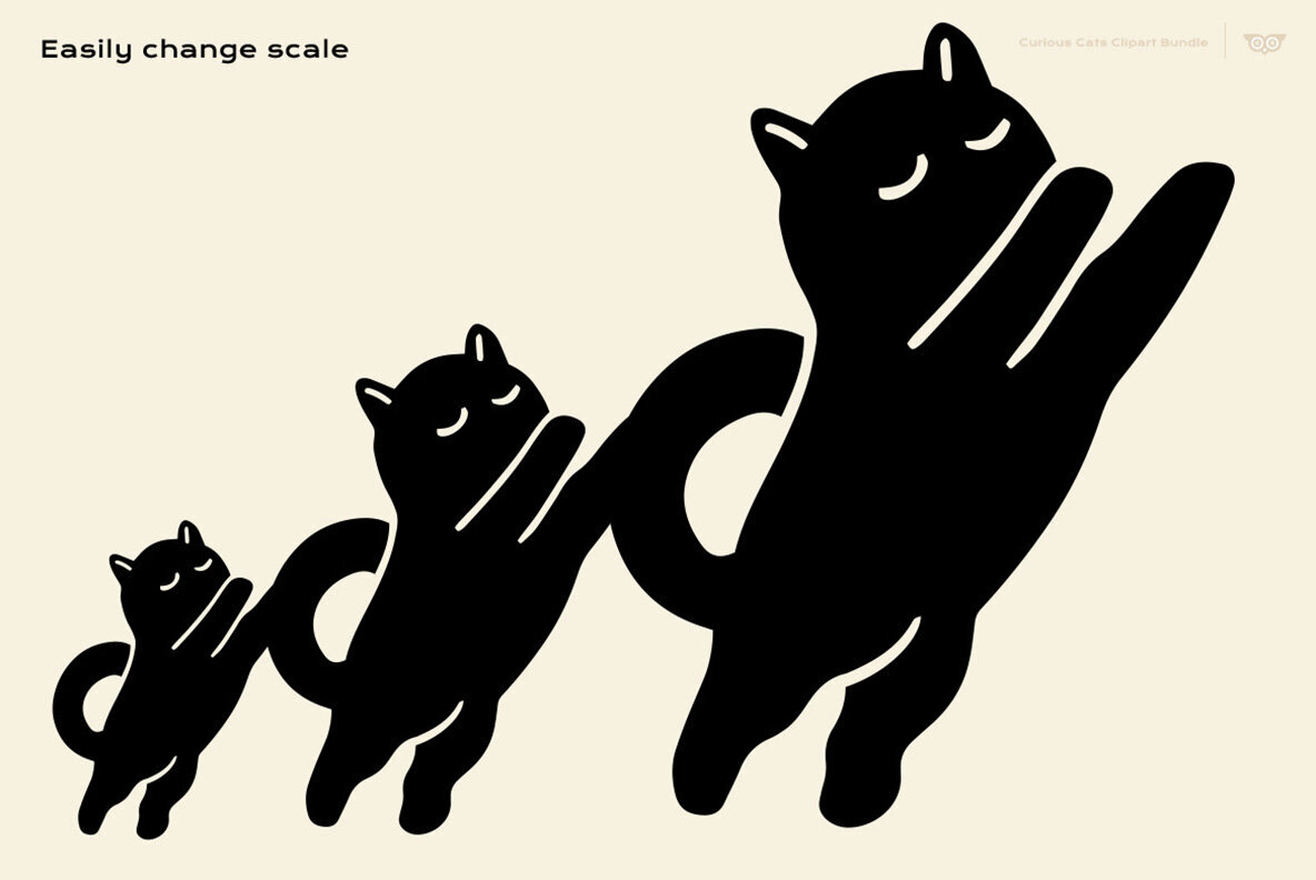 Curious Cats Clipart Bundle 3