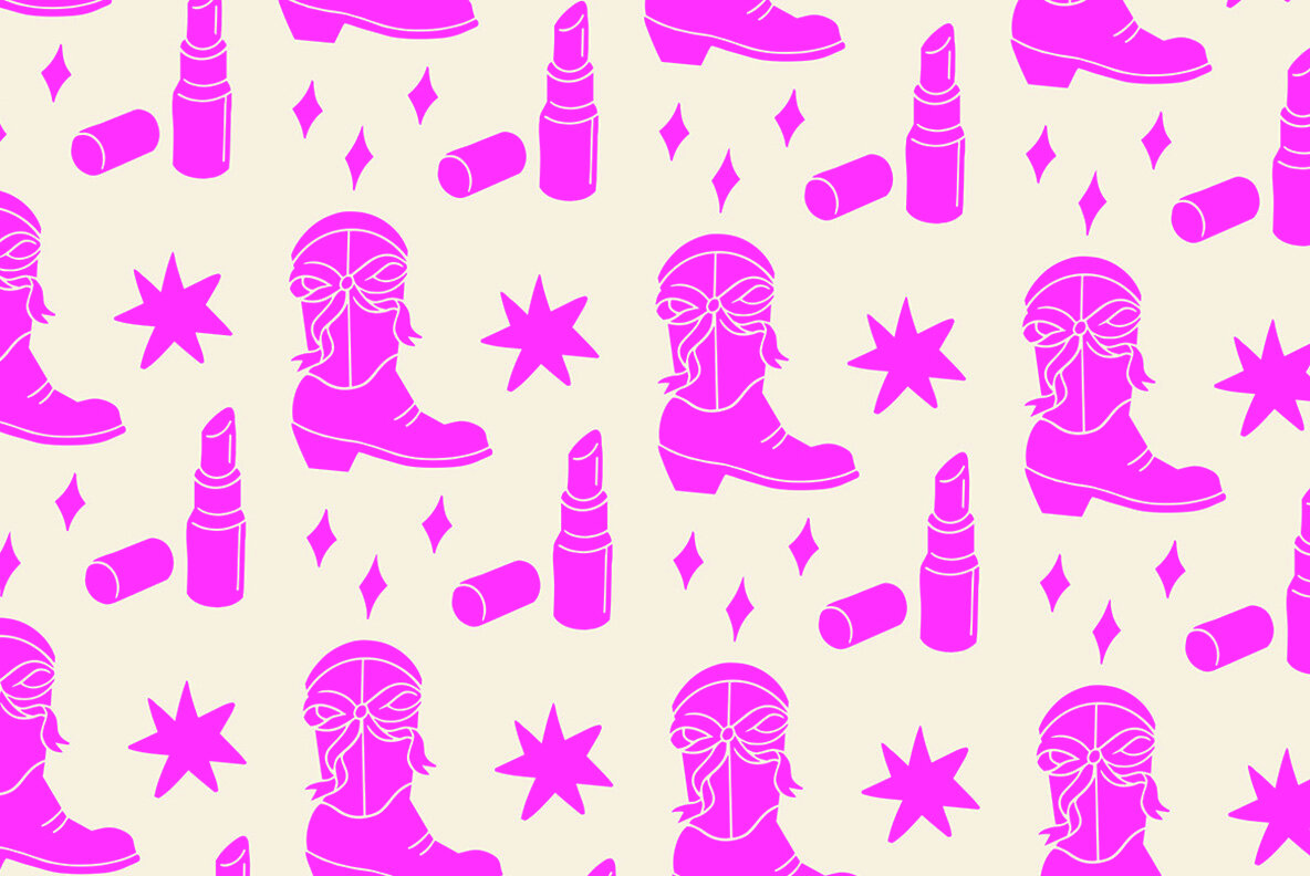 Cowgirl Linocut Clipart Bundle 8