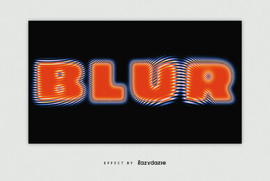 Gradient Warped Text Effect Mockup