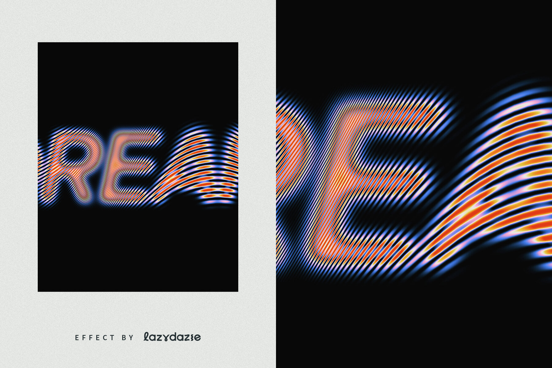 Gradient Warped Text Effect Mockup 5