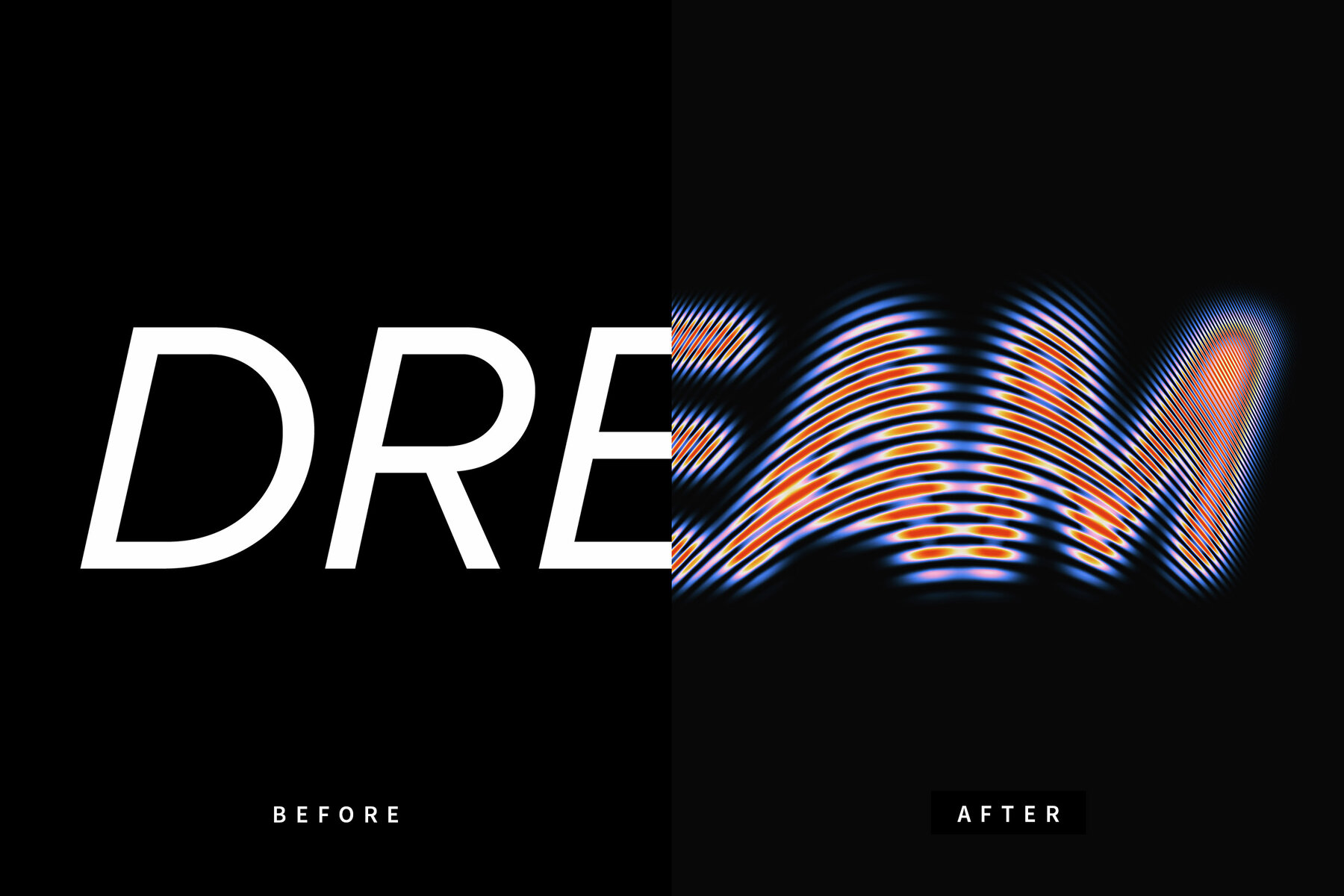 Gradient Warped Text Effect Mockup 6