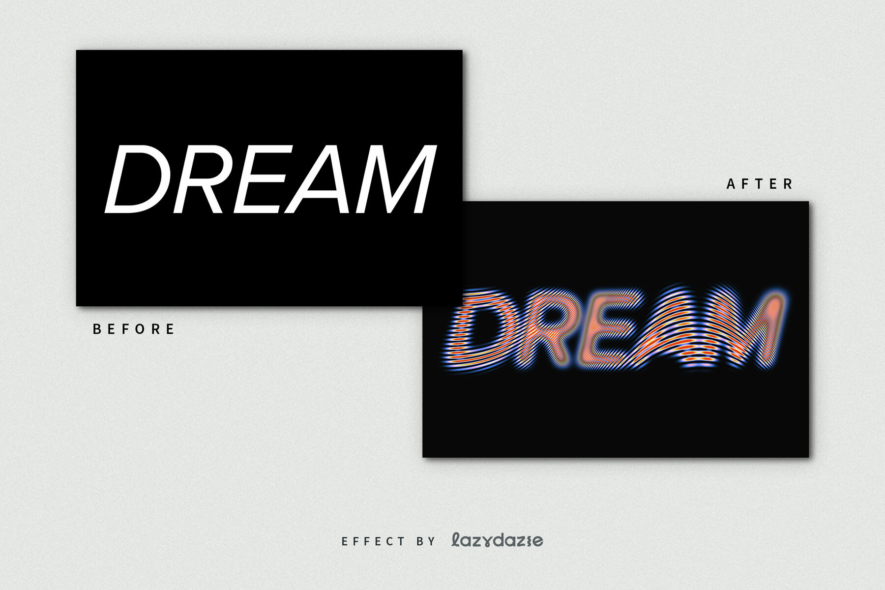 Gradient Warped Text Effect Mockup 7