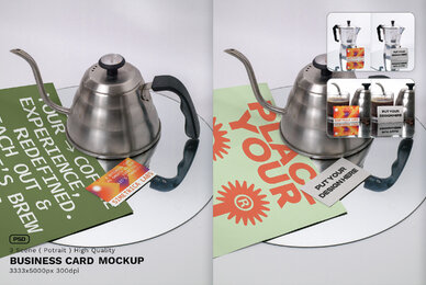3 Scene High Quality Business Card Mockup   VOL 3