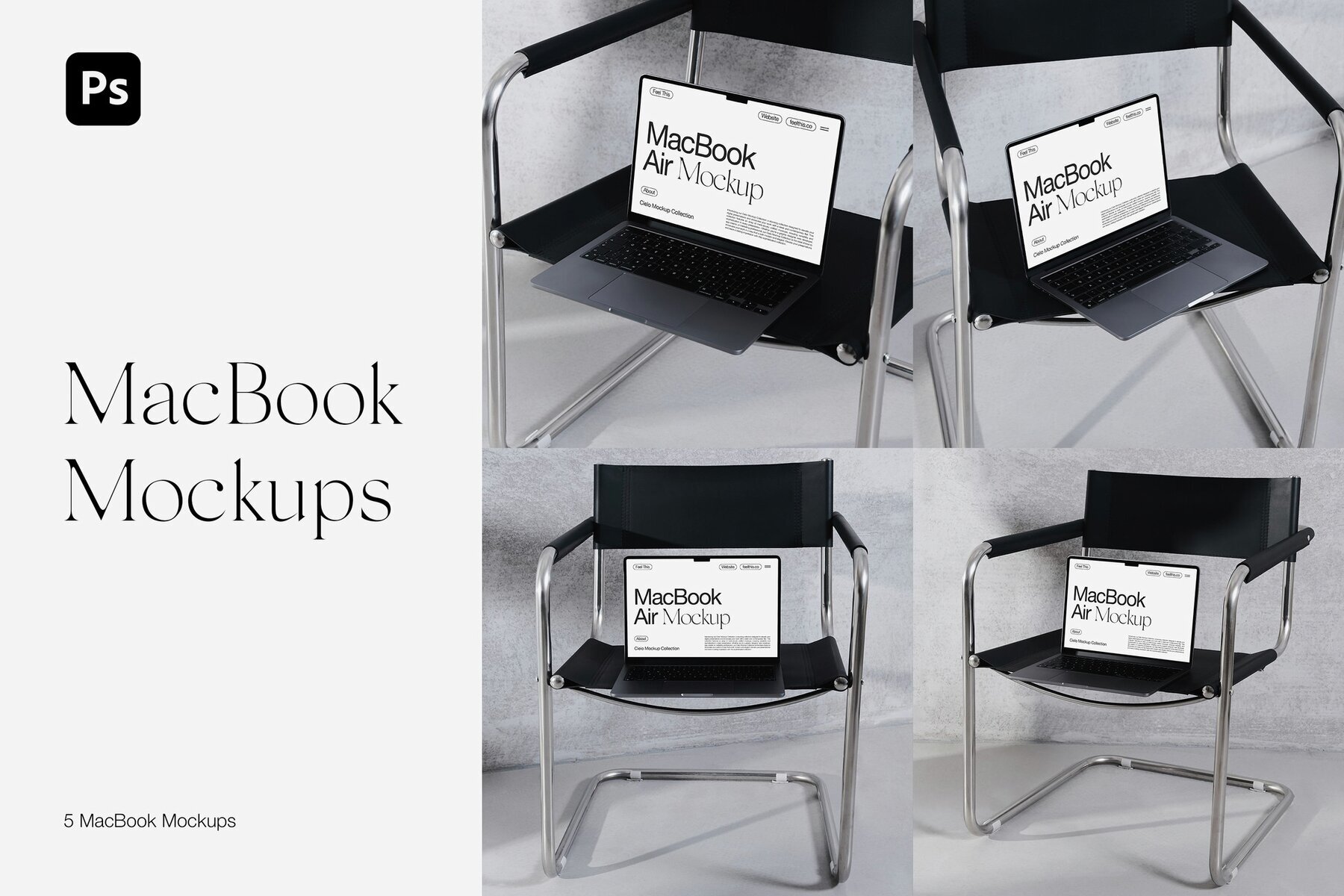 Realistic MacBook Air Mockups 1