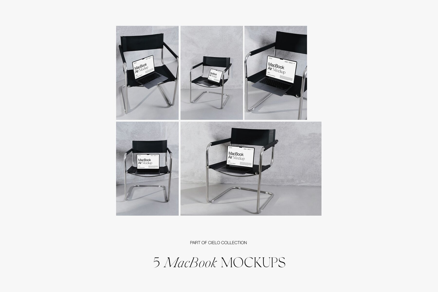 Realistic MacBook Air Mockups 5