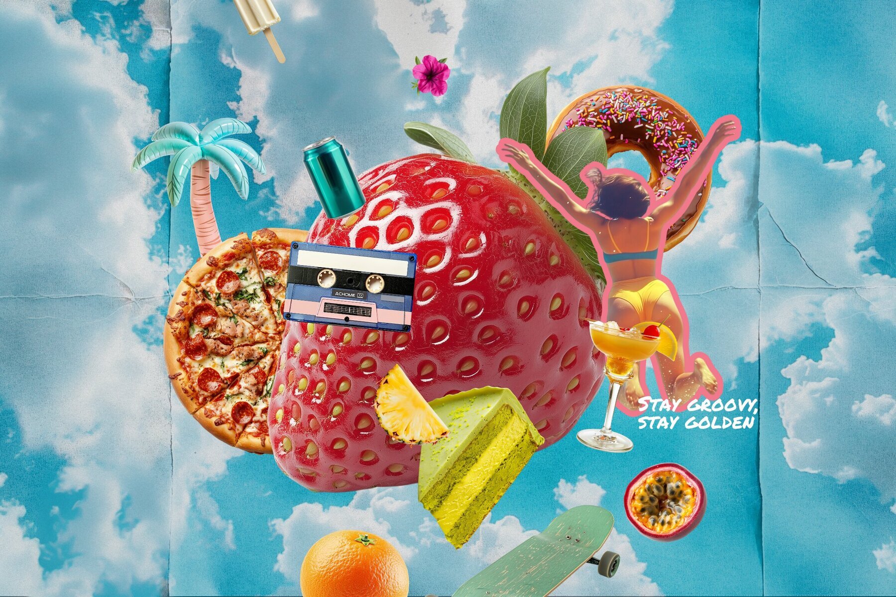 Retro Nostalgic Summer Collage Pack 2