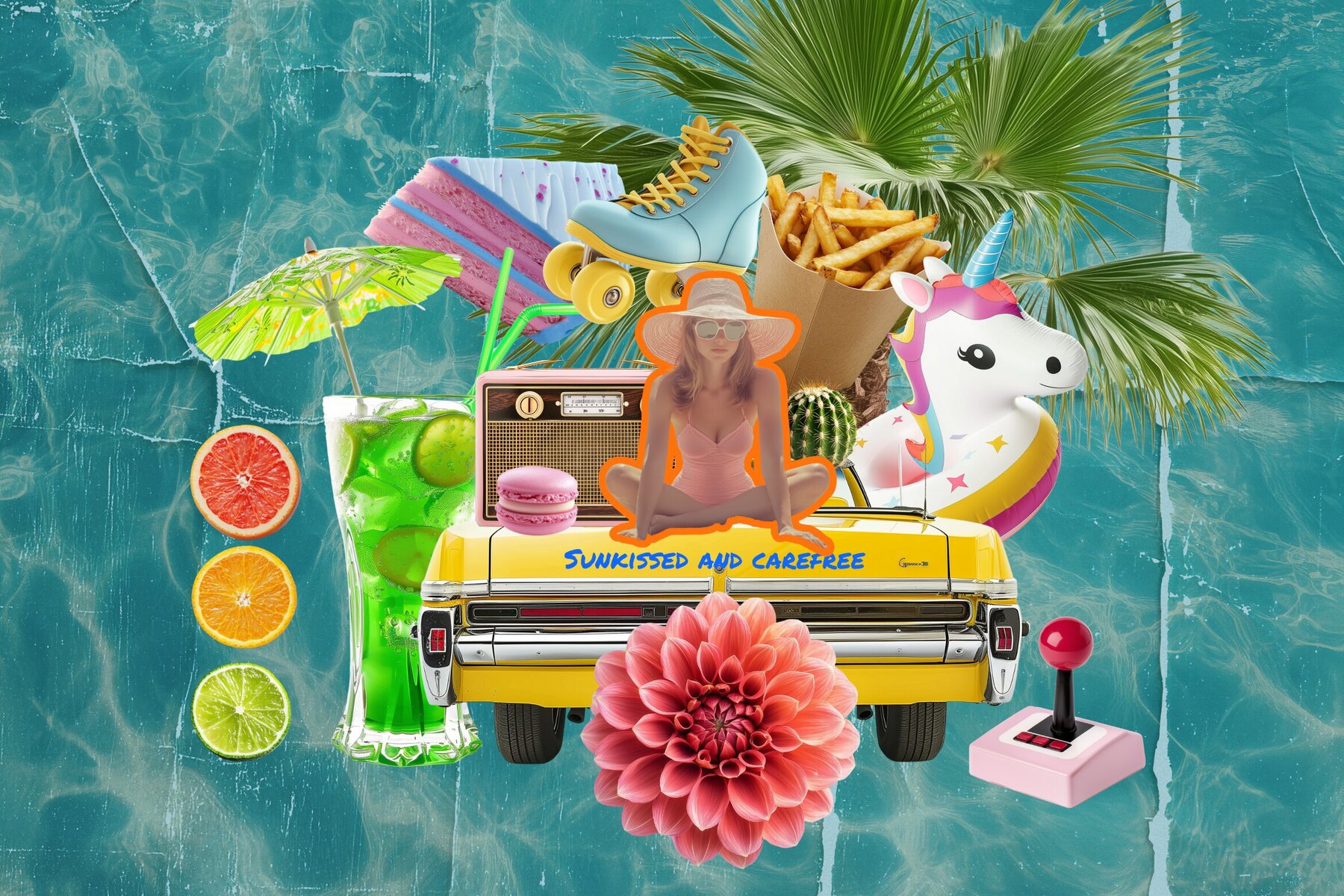 Retro Nostalgic Summer Collage Pack 4