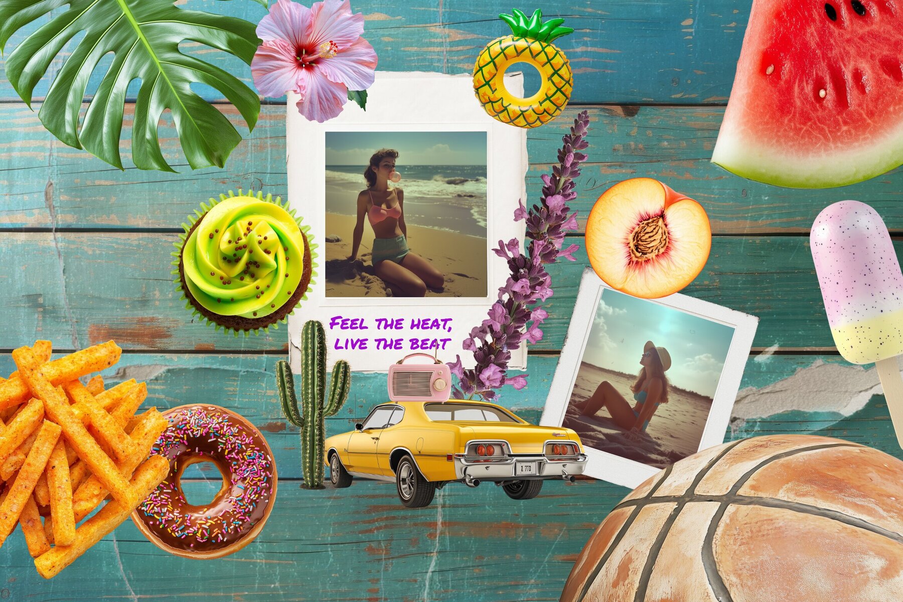 Retro Nostalgic Summer Collage Pack 5