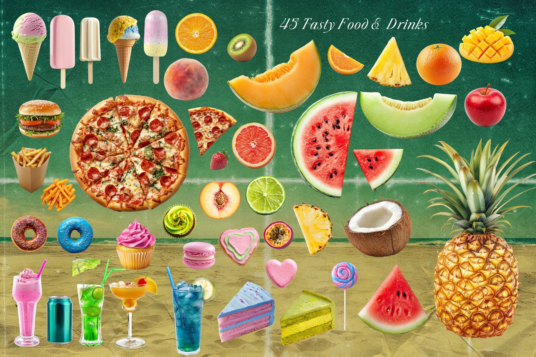 Retro Nostalgic Summer Collage Pack 6