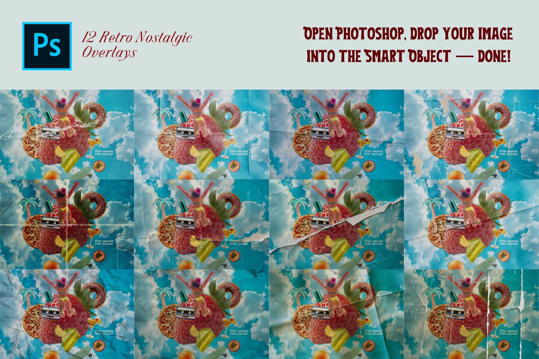 Retro Nostalgic Summer Collage Pack 9