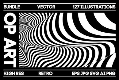 Op Art Vector backgrounds bundle