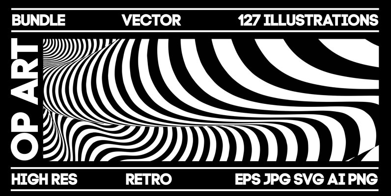 Op Art Vector backgrounds bundle