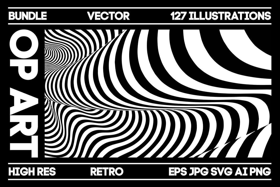 Op Art Vector backgrounds bundle 1