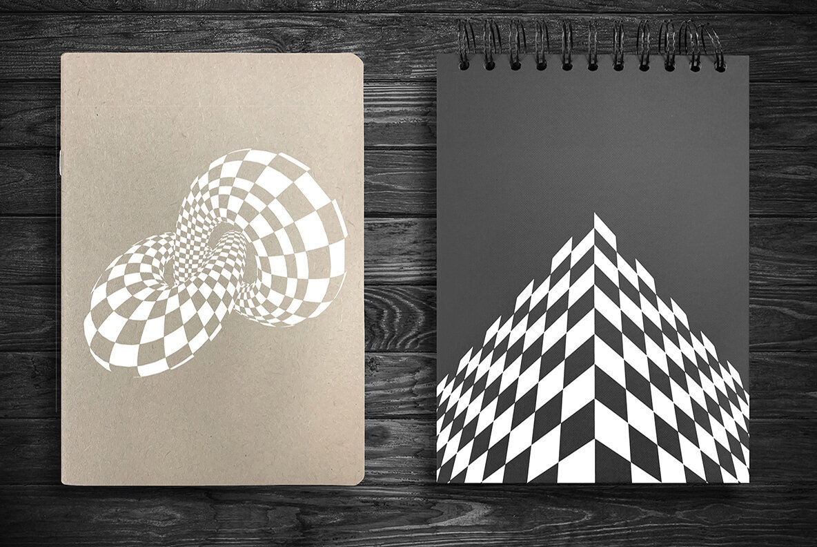 Op Art Vector backgrounds bundle 3
