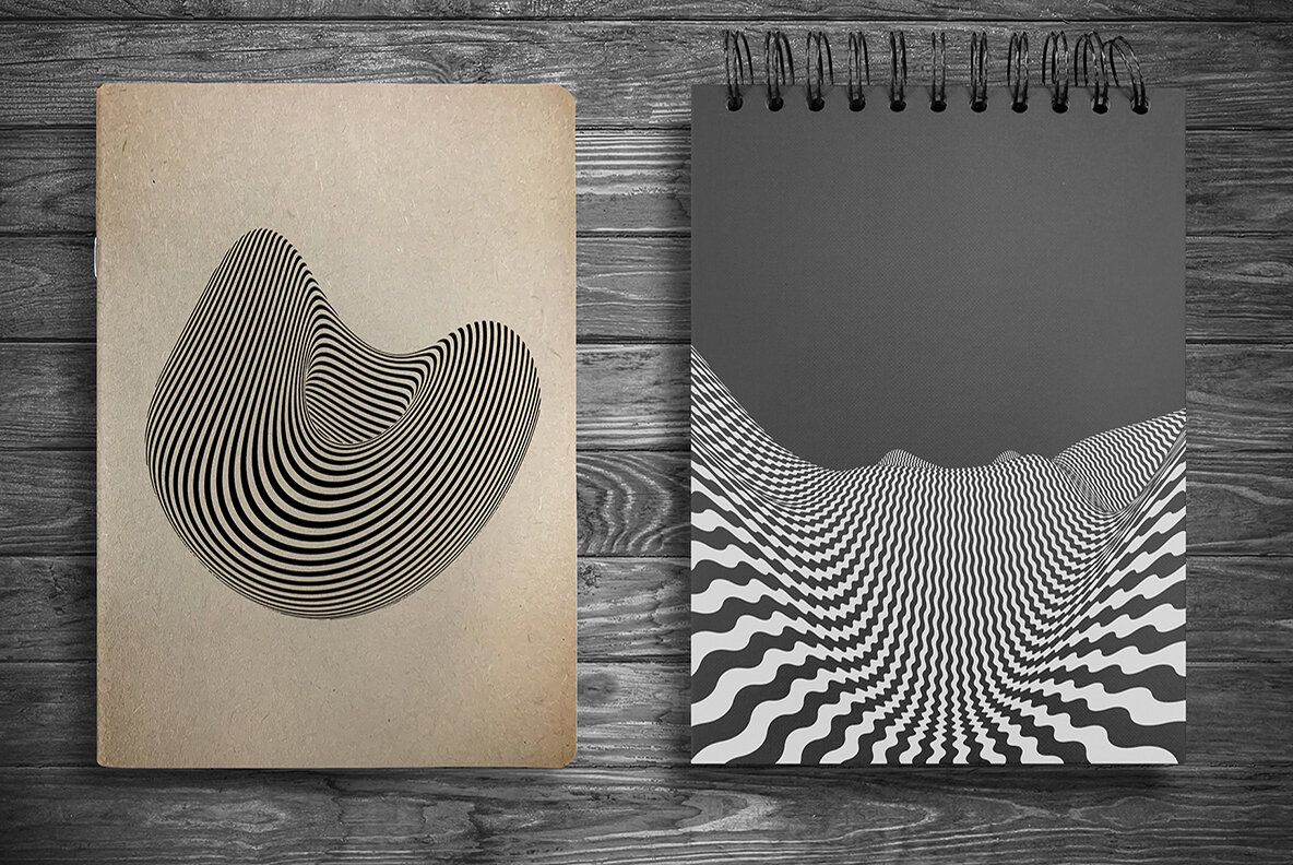 Op Art Vector backgrounds bundle 4