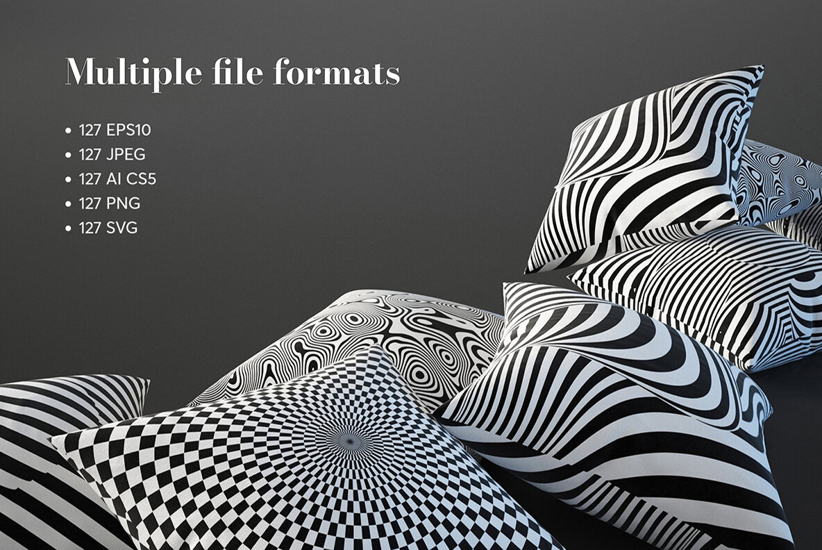 Op Art Vector backgrounds bundle 5