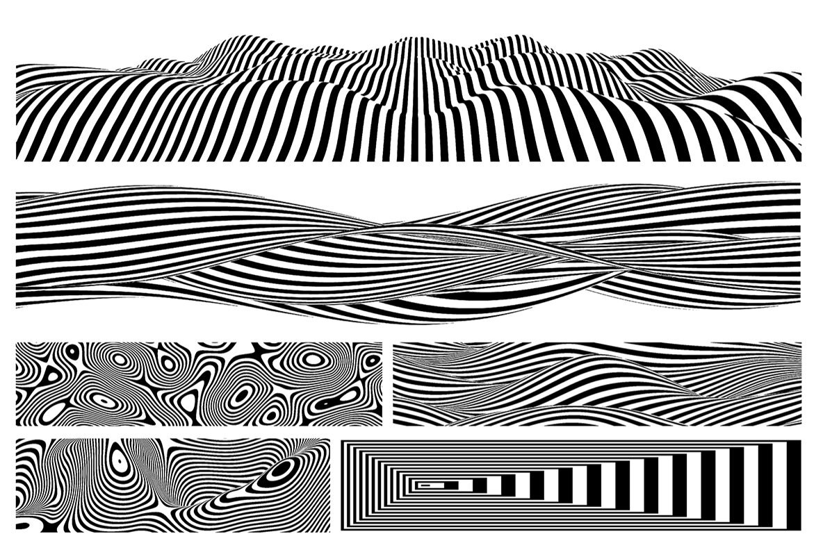 Op Art Vector backgrounds bundle 12