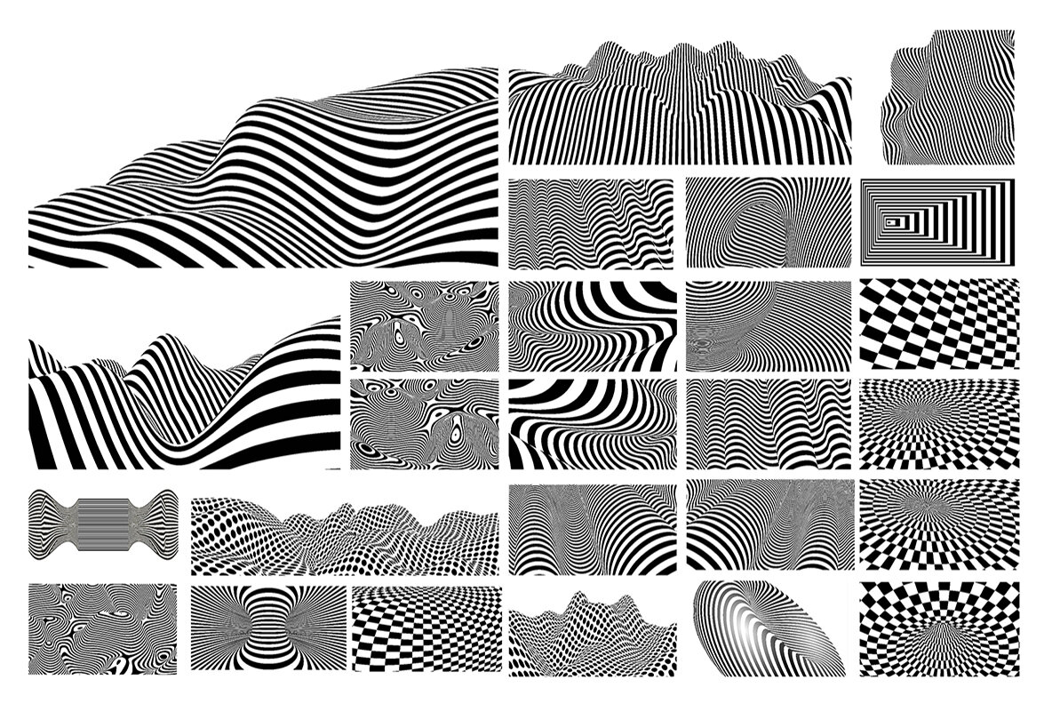 Op Art Vector backgrounds bundle 13