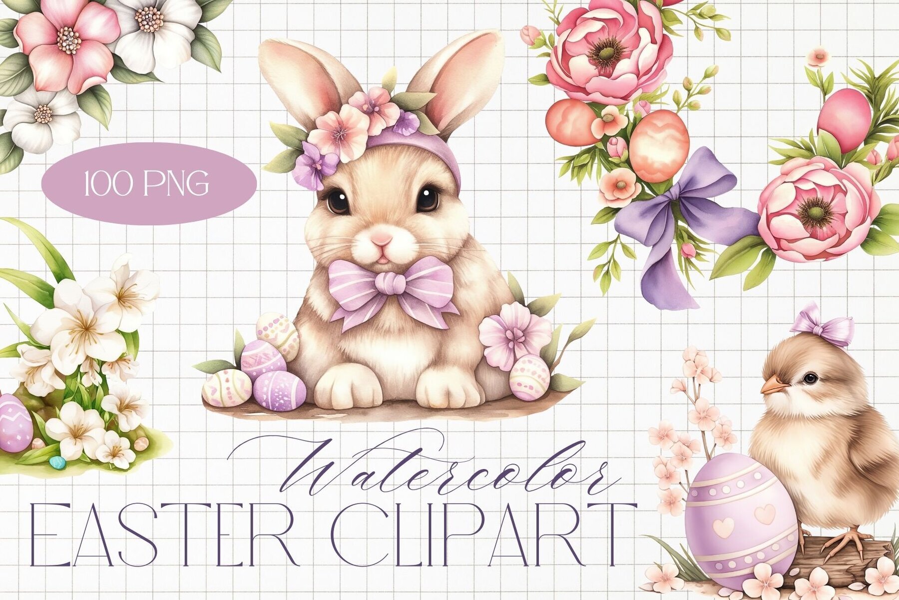Watercolor Easter Clipart 1