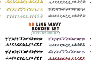 48 Line Wavy Border Set