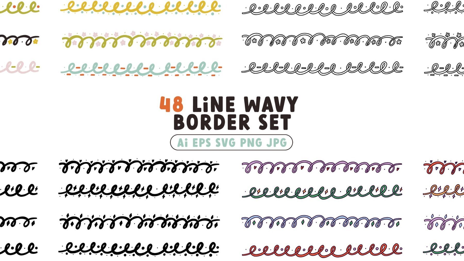 48 Line Wavy Border Set 1