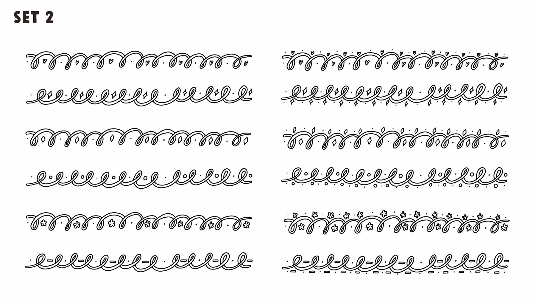 48 Line Wavy Border Set 3