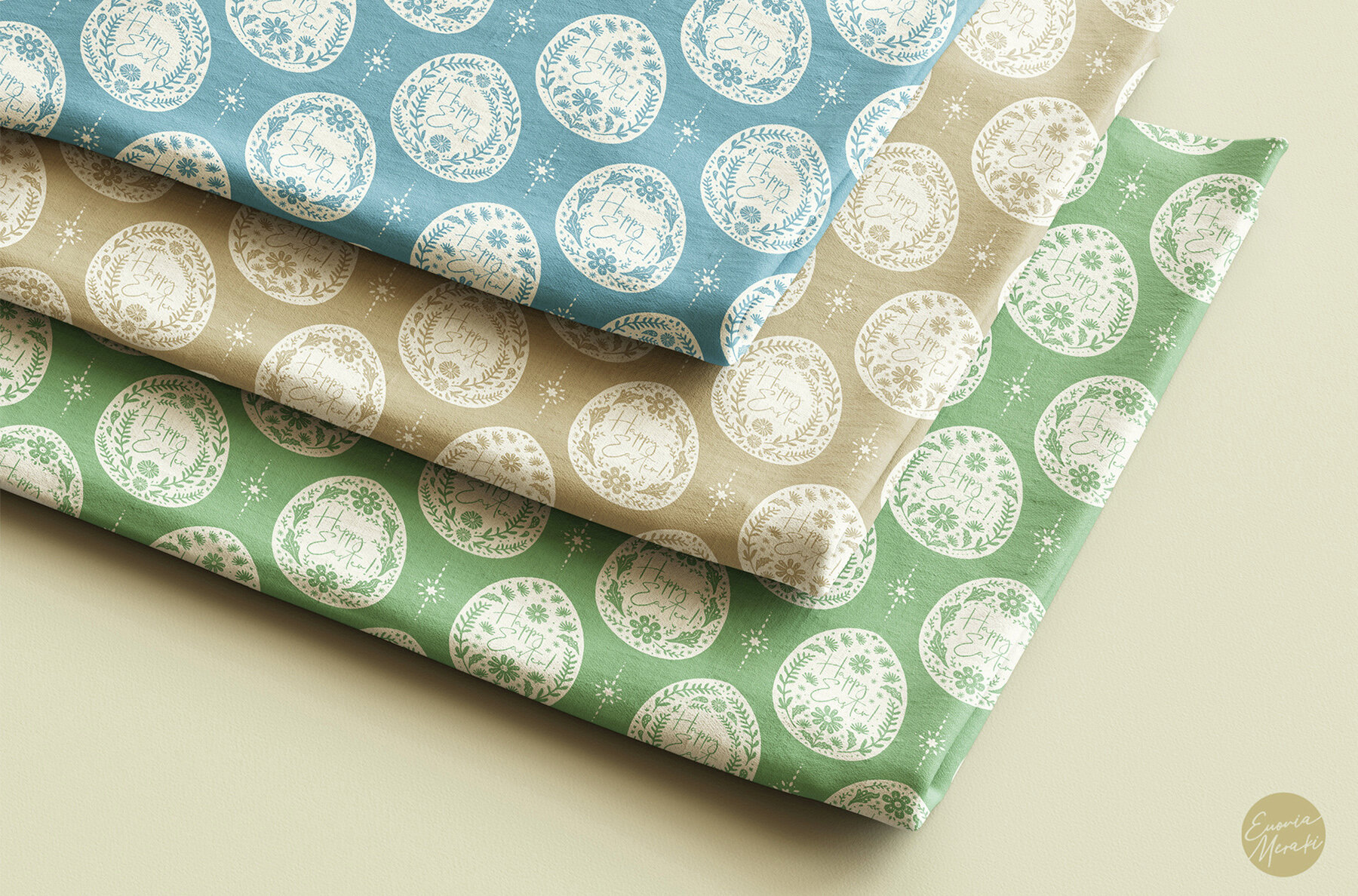 Easter Bunny Eggs Pattern 3 Folk art 6