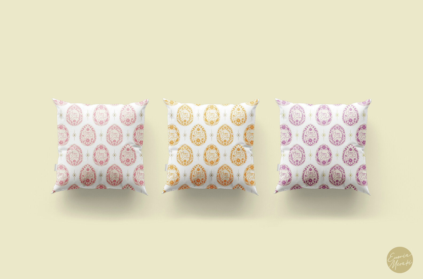 Easter Bunny Eggs Pattern 3 Folk art 7