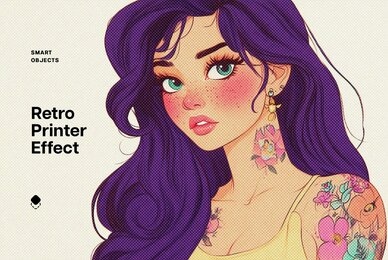 Retro Printer Photo Template