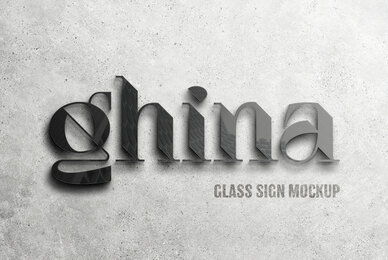 Glass Sign Mockup