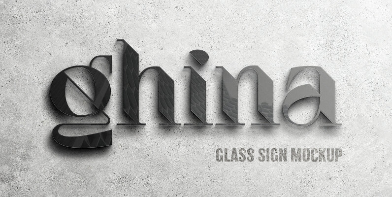 Glass Sign Mockup