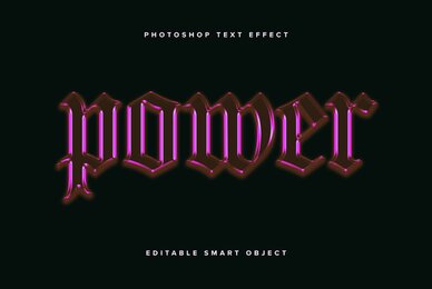 Pink Chrome Text Effect Mockup