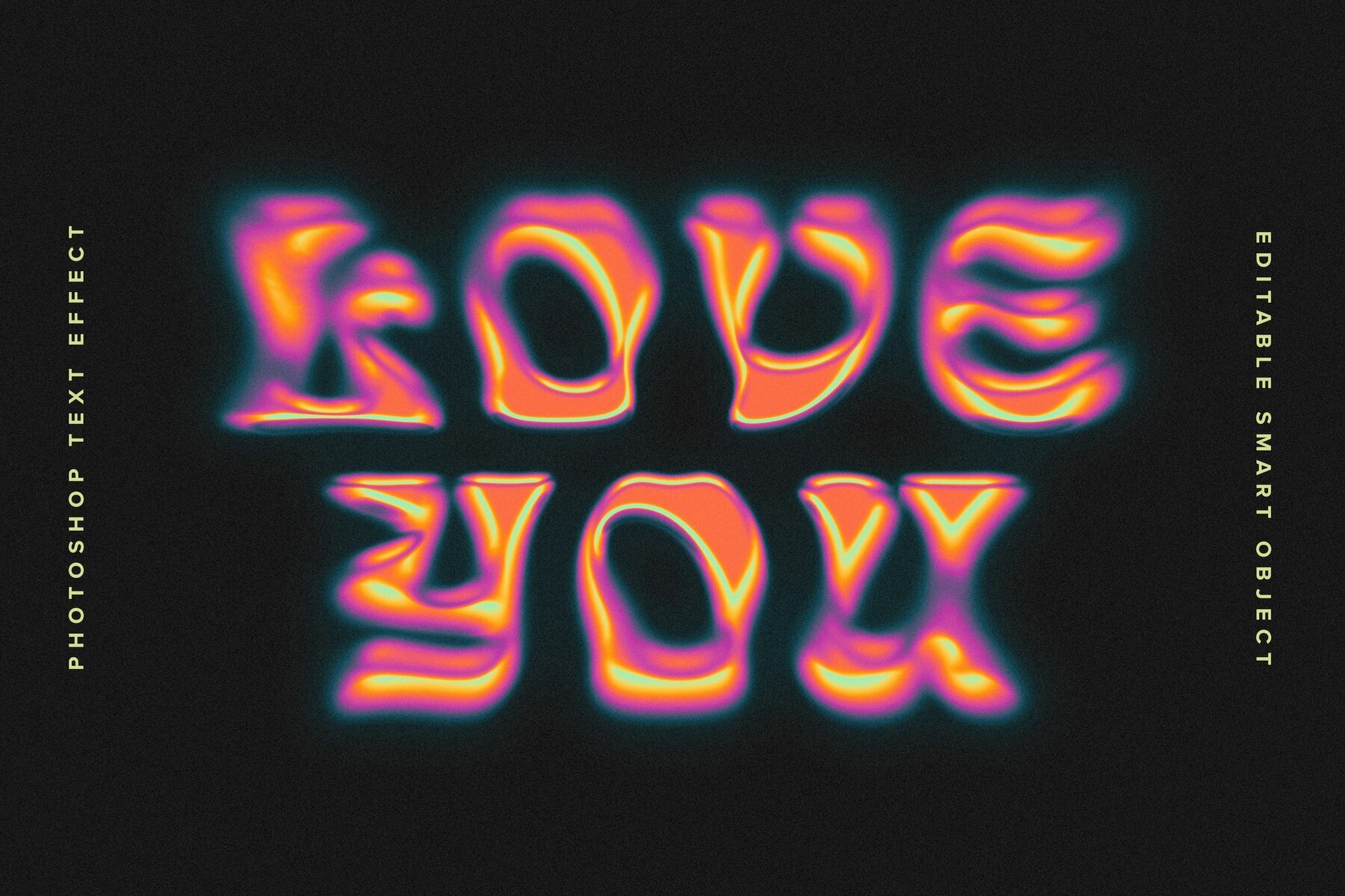 Colourful Blurry Chrome Text Effect Mockup 1