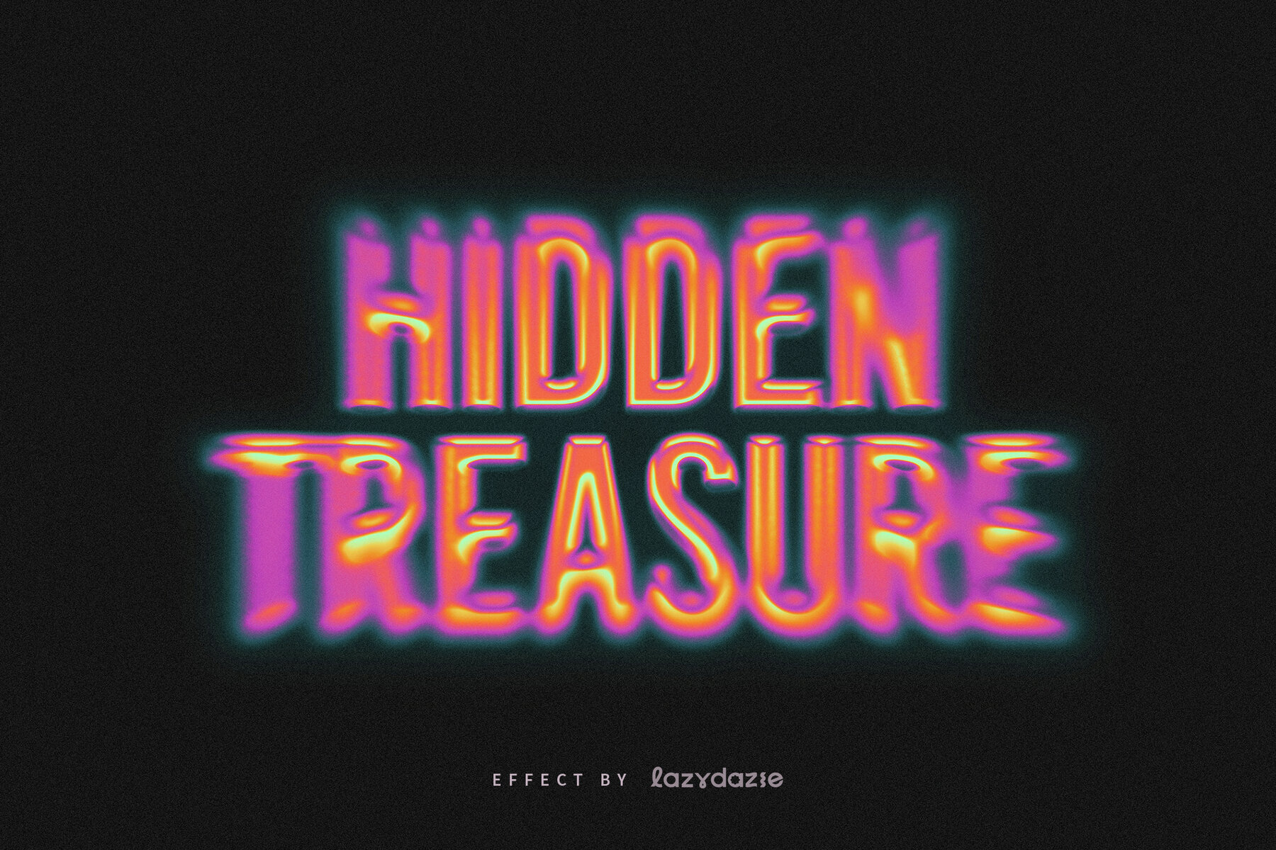 Colourful Blurry Chrome Text Effect Mockup 3