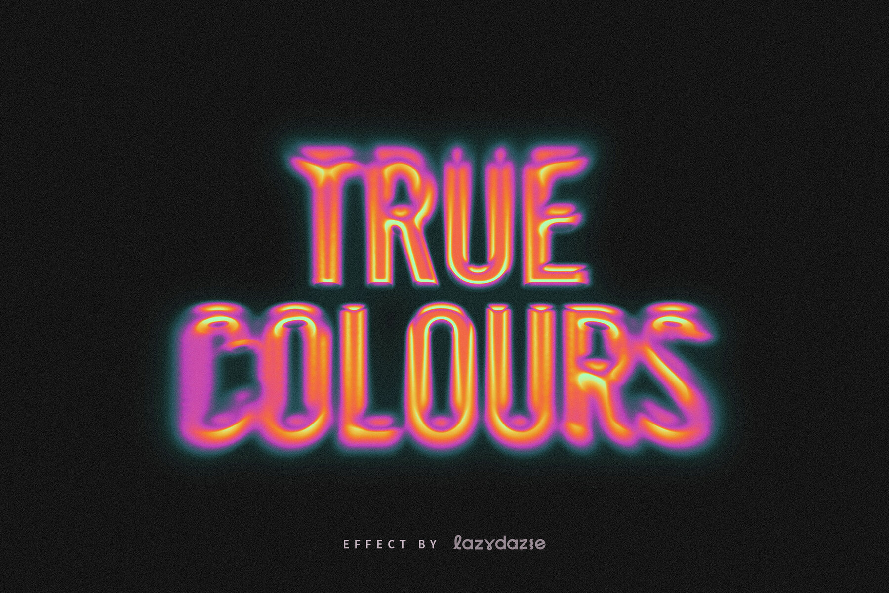 Colourful Blurry Chrome Text Effect Mockup 4