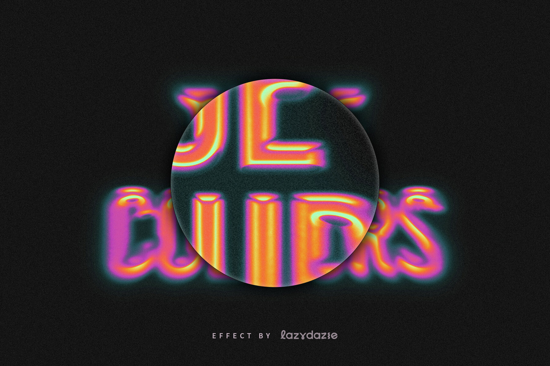 Colourful Blurry Chrome Text Effect Mockup 5