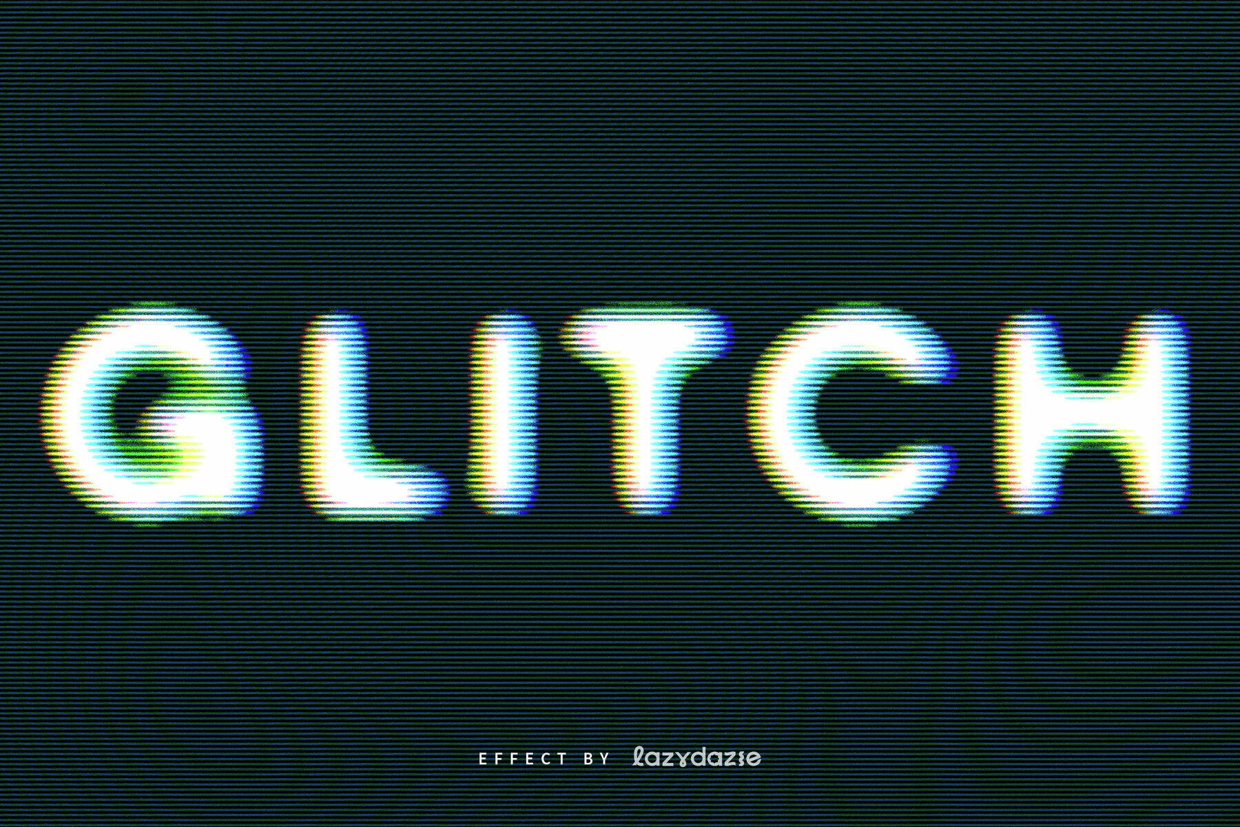 TV Glitch Text Effect Mockup 3