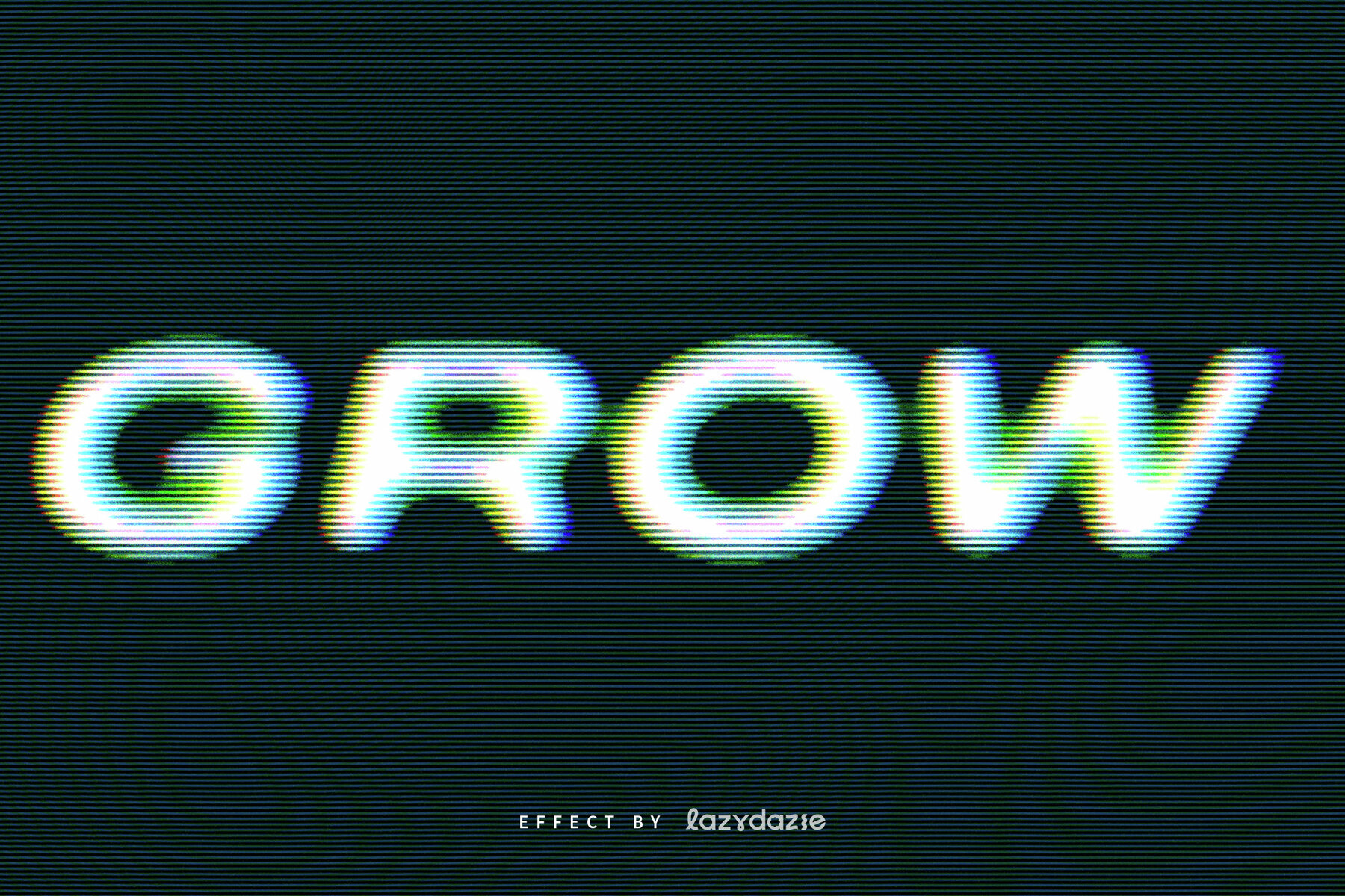 TV Glitch Text Effect Mockup 4