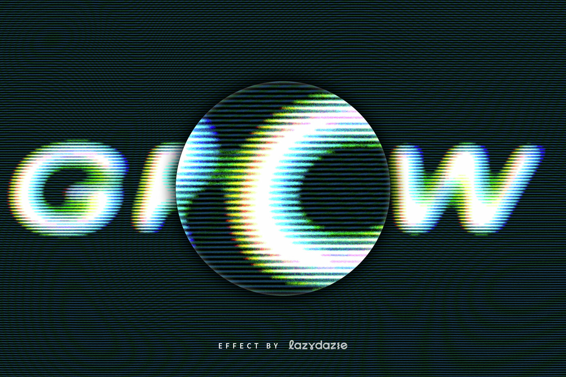 TV Glitch Text Effect Mockup 5