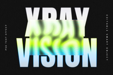 Distortion Window Text Effect Mockup