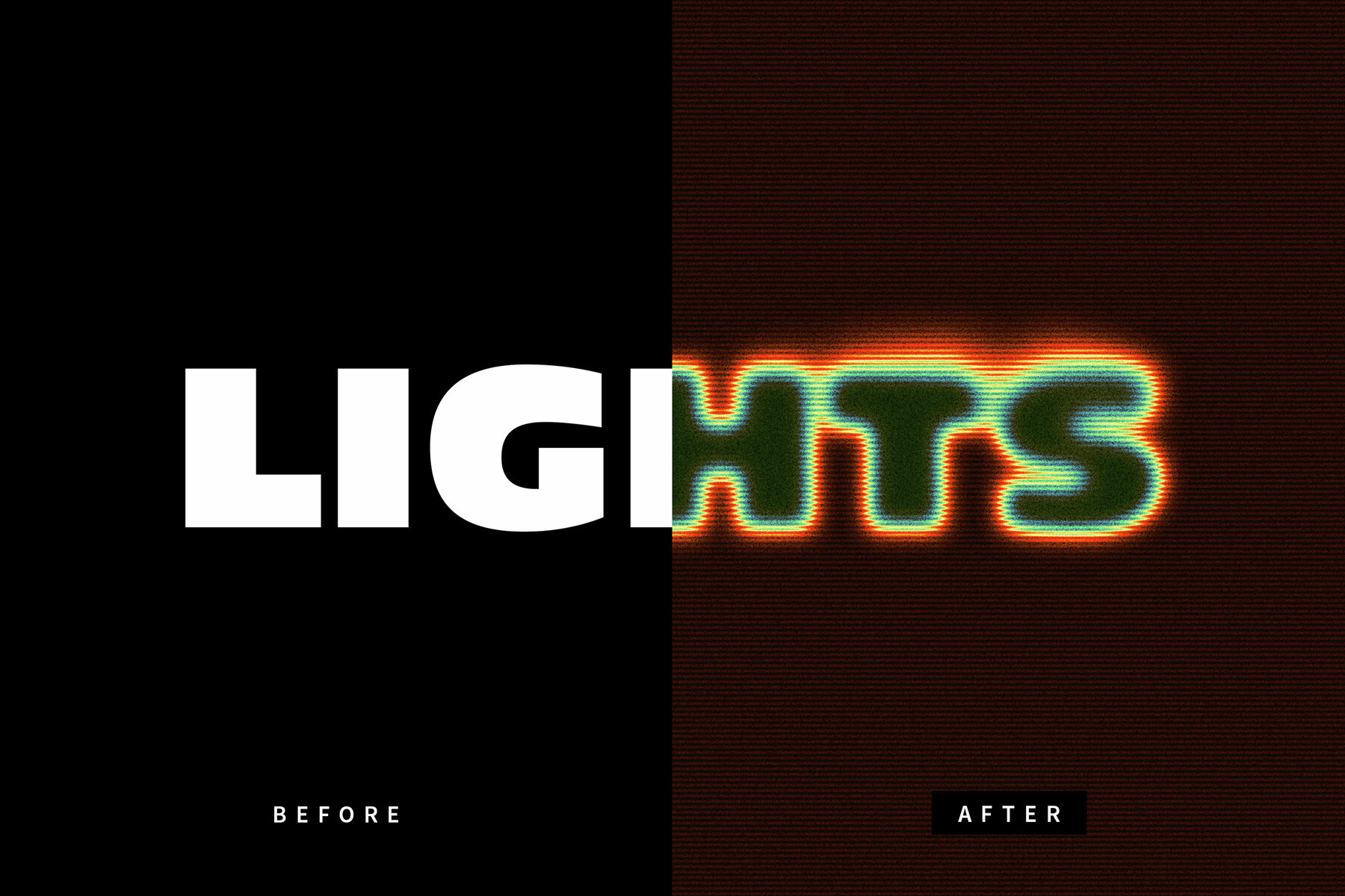 Colourful Dissolving Text Effect Mockup 6