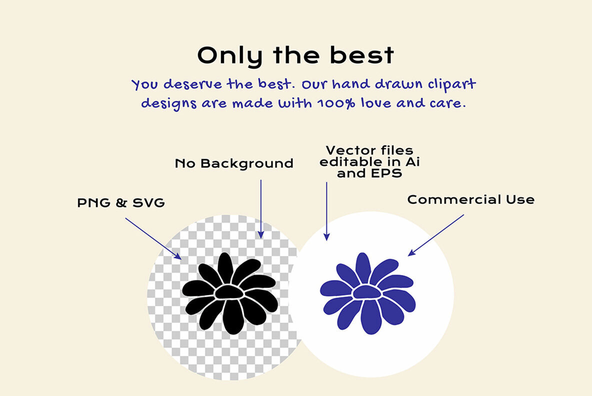 Flower Garden Linocut Clipart 2