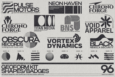 GeoForm Kit   96 Shapes Badges
