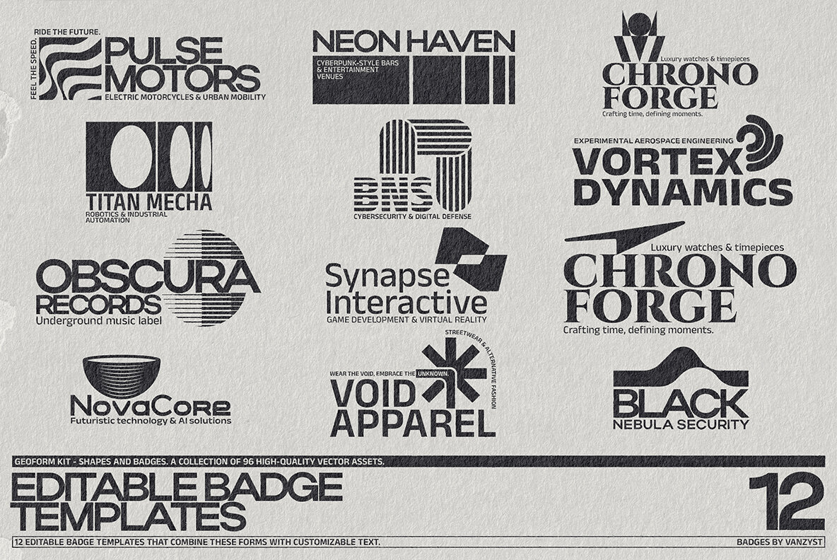 GeoForm Kit   96 Shapes Badges 2